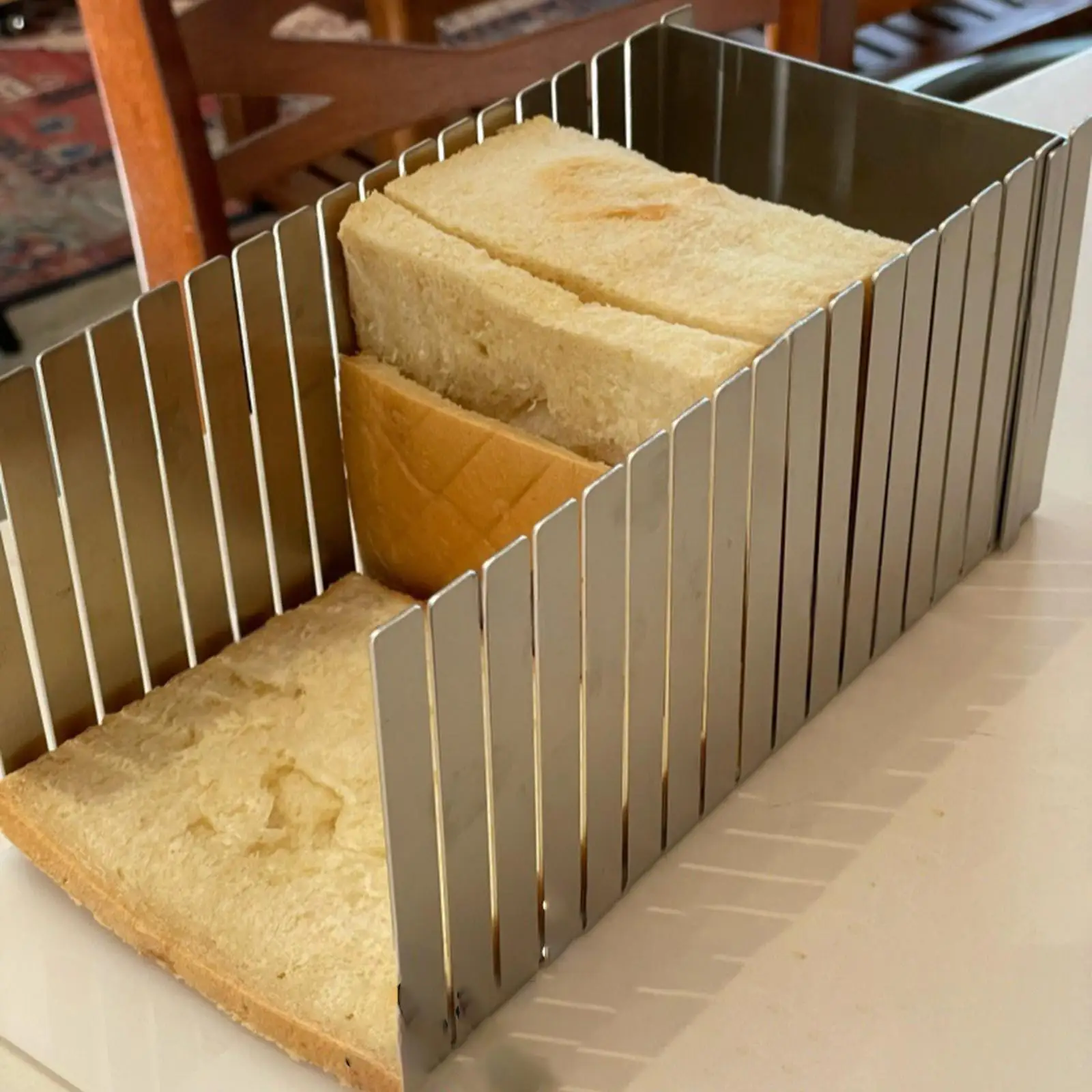 Kitchen Gadgets Guide - Cortador de Pan de Acero Inoxidable,