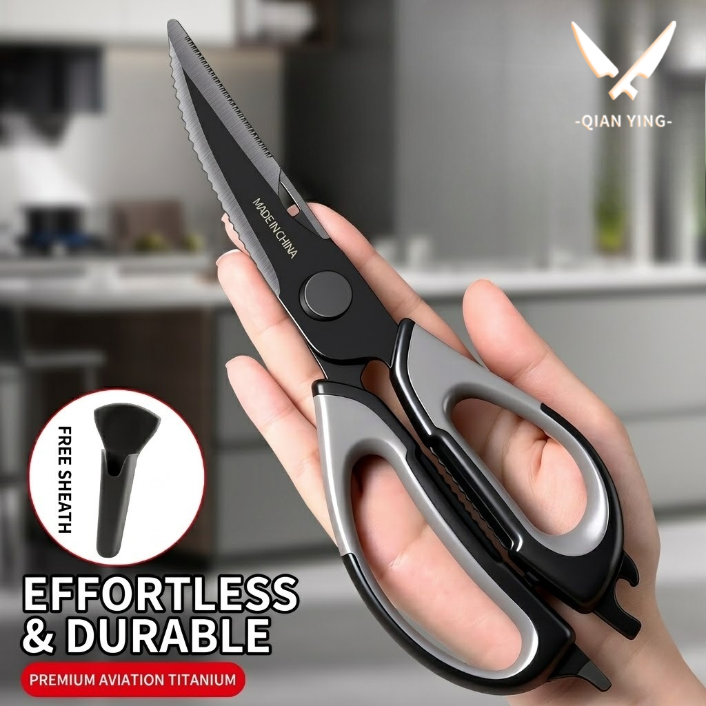 Quality Kitchen Gadgets - Tijeras de Cocina de Titanio para