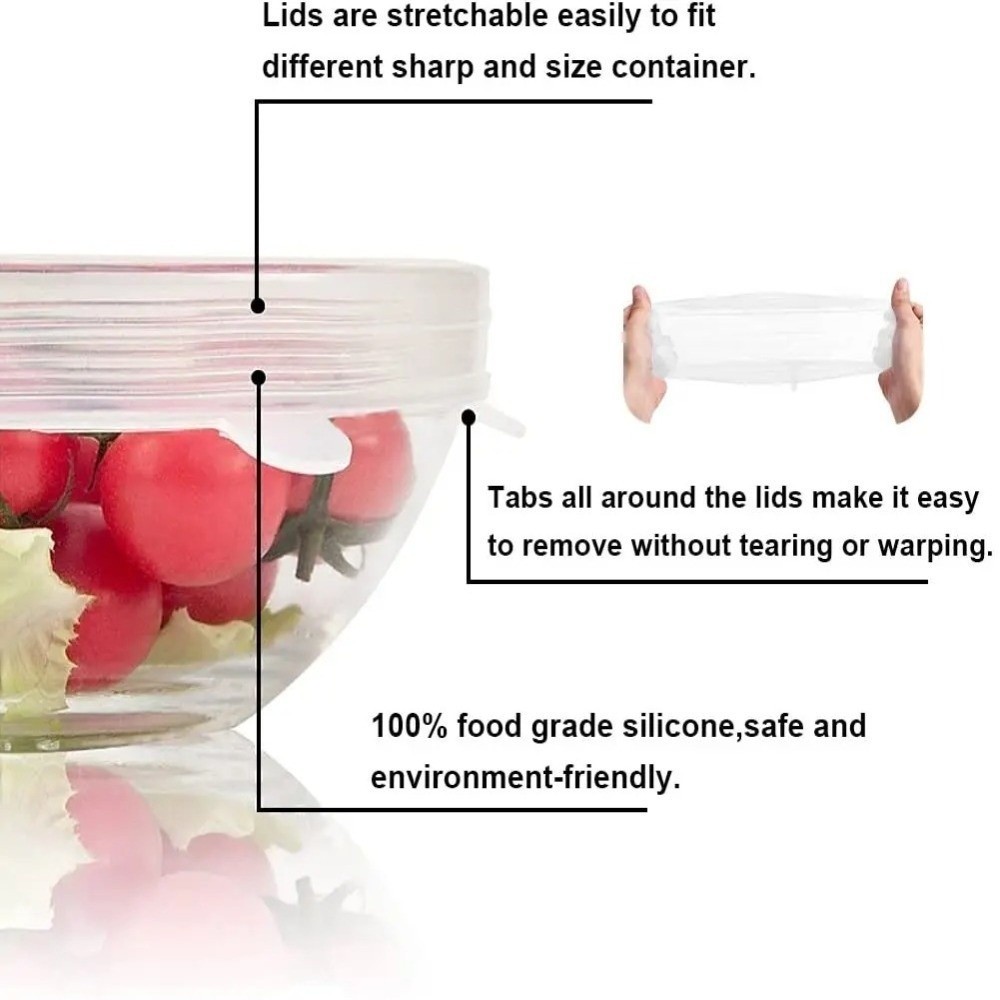 6 tapas de silicona elásticas  - Kitchen Gadgets Useful reseña y precio